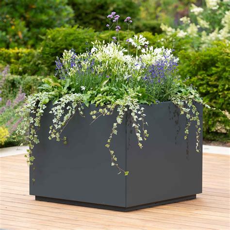 outdoor metal square planter box|18 inch square planter box.